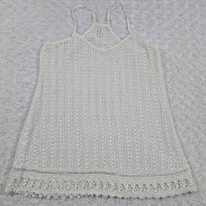 Francesca's White Crochet Swim Cover Up Honeymoon Womens Medium